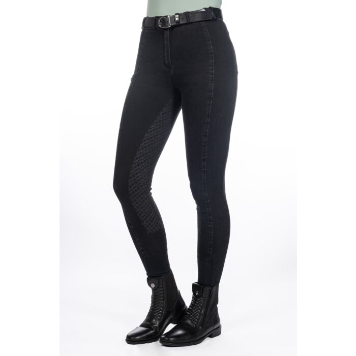 HKM Ladies High Waisted Denim Breeches Full Silicone Grip - Harbour Island